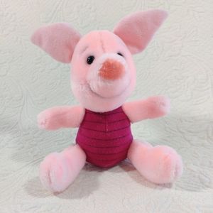 Vintage Walt Disney World Piglet Plush Stuffed Animal Winnie The Pooh Pink Piggy